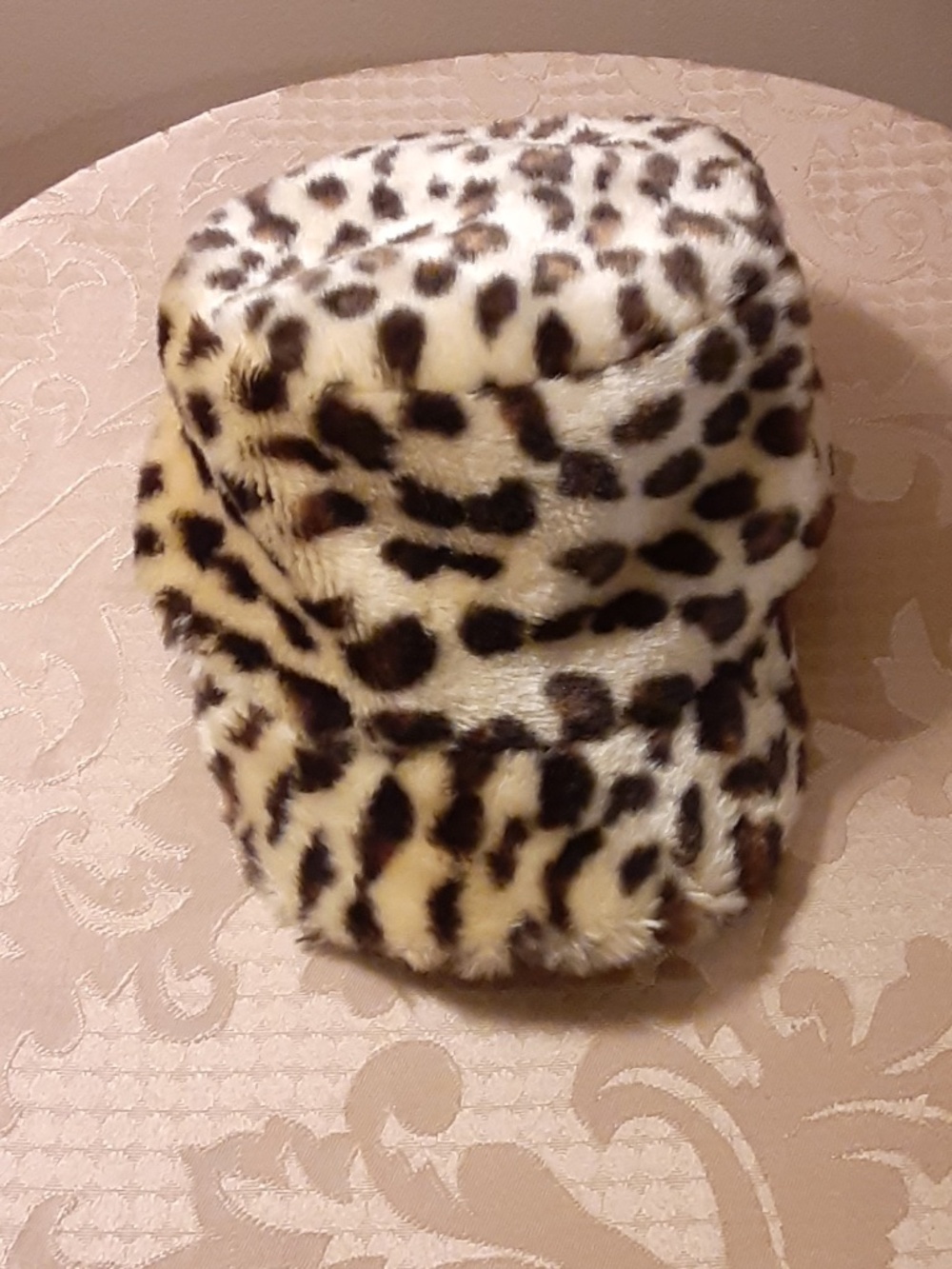 Leopard Print Faux Fur Hat